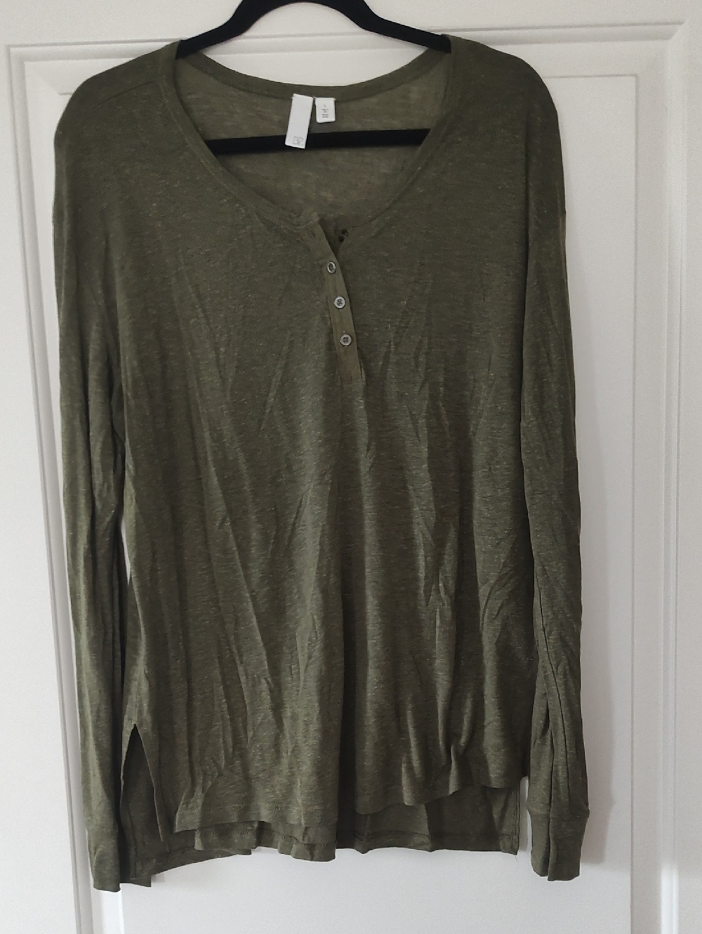 bp Olive Green Long-Sleeve Henley Top